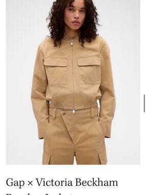 Victoria Beckham Khaki Utility Zip-Front Jacket